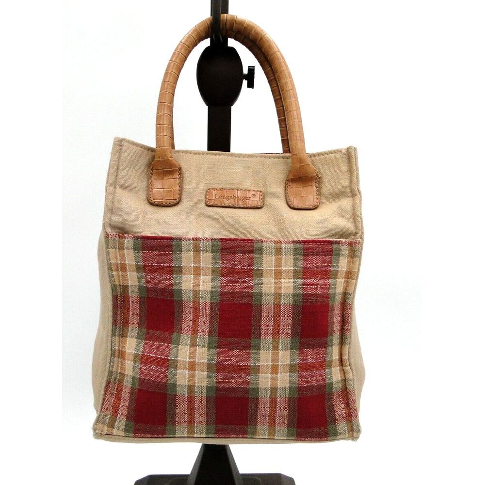 Longaberger Orchard Park Plaid purse tote,